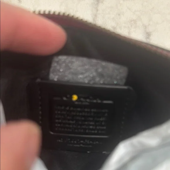 Coach Burgundy Wristlet with Pink Pac Man - Picture 5 of 7